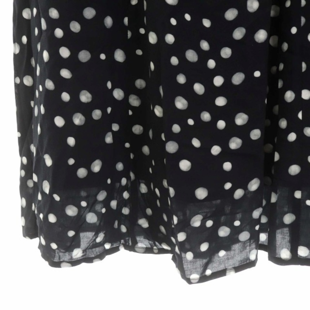 LOUNIE(ルーニィ)のルーニィ ドット柄プリントスカート フレア ロング タック 36 黒 ブラック レディースのスカート(ロングスカート)の商品写真