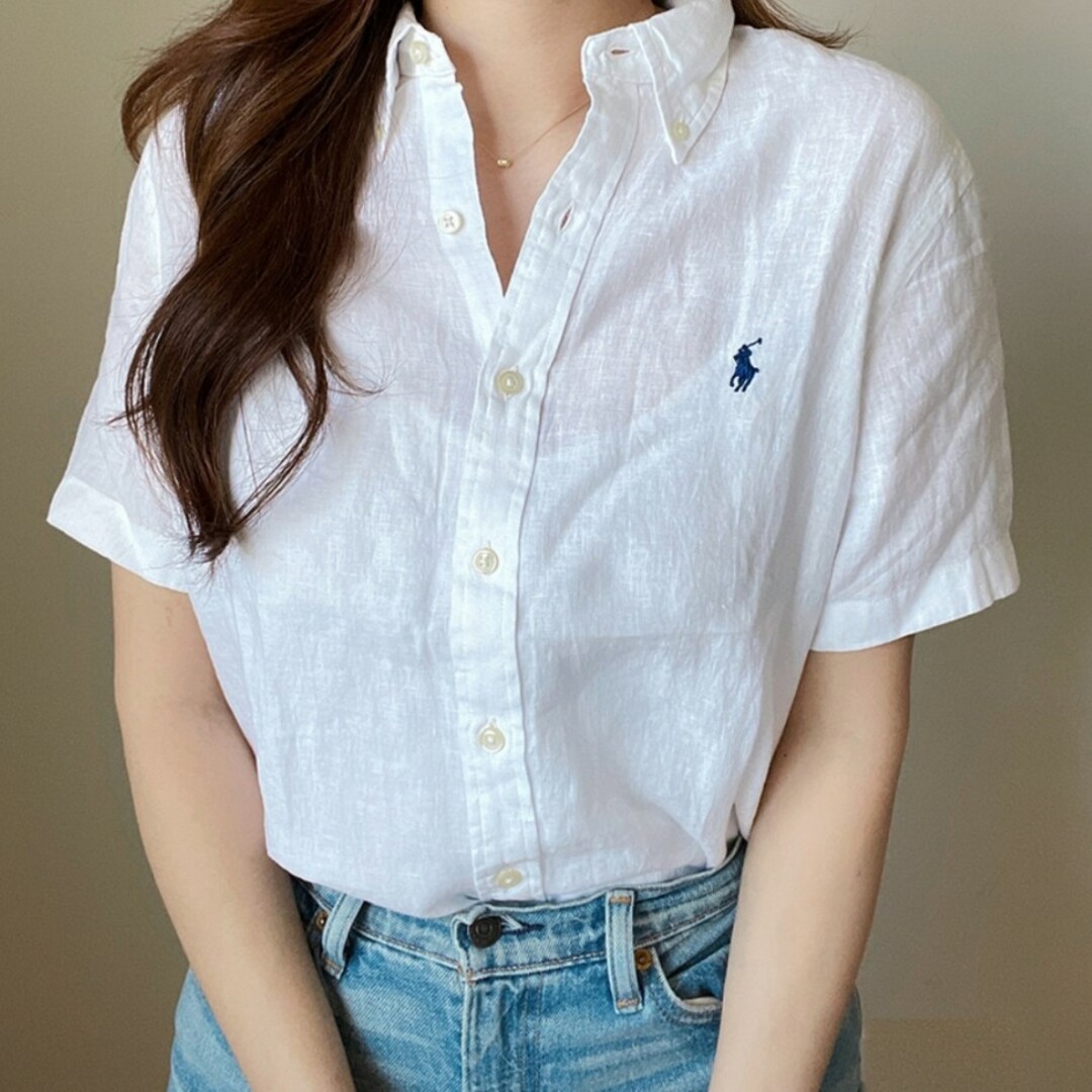 POLO RALPH LAUREN - リネンシャツ♡半袖の通販 by hkfk♡|ポロ POLO RALPH LAUREN - リネンシャツ♡半袖の通販 by hkfk♡|ポロ