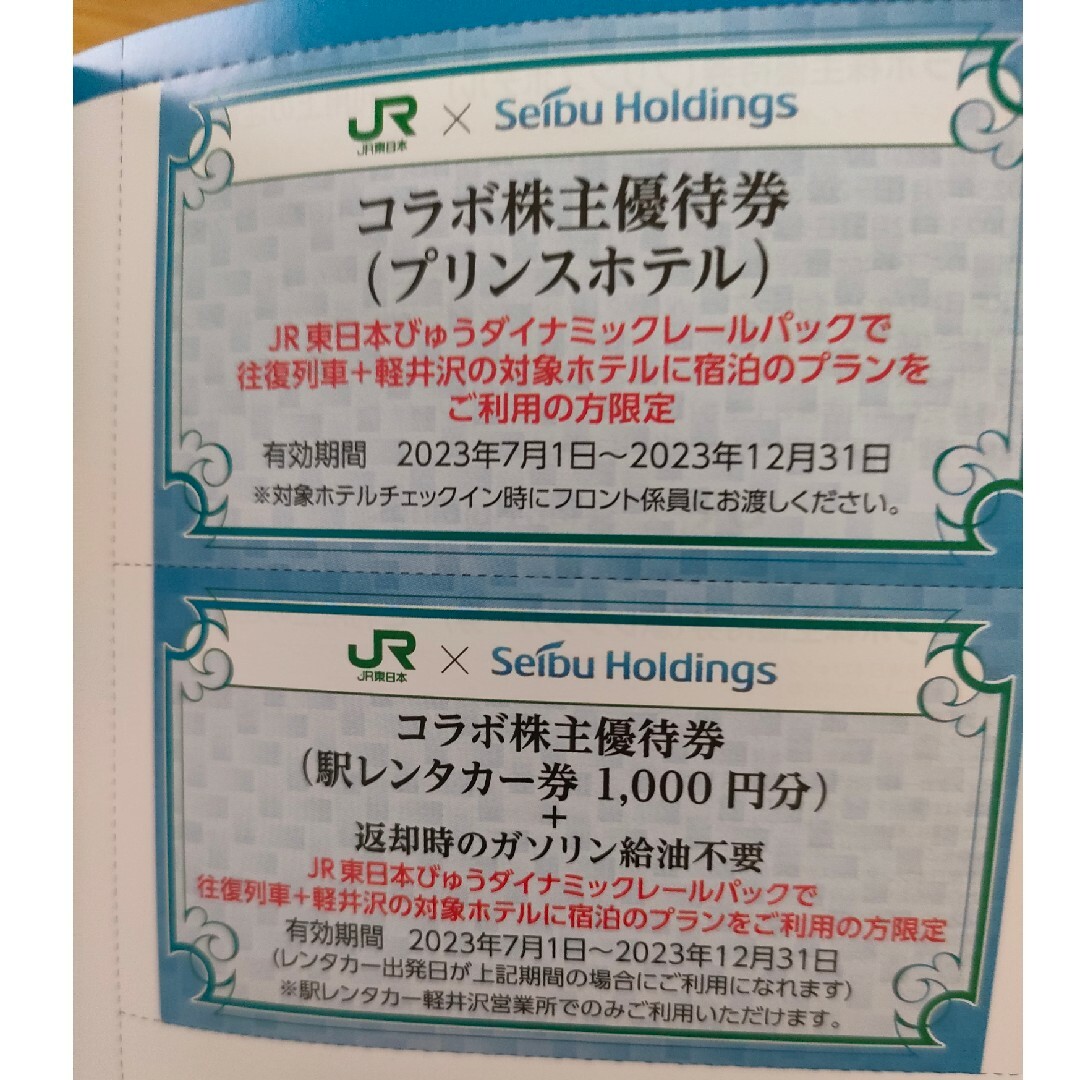 JR(ジェイアール)の【最新☆JR東日本】株主優待券１枚　サービス券　セット チケットの優待券/割引券(その他)の商品写真