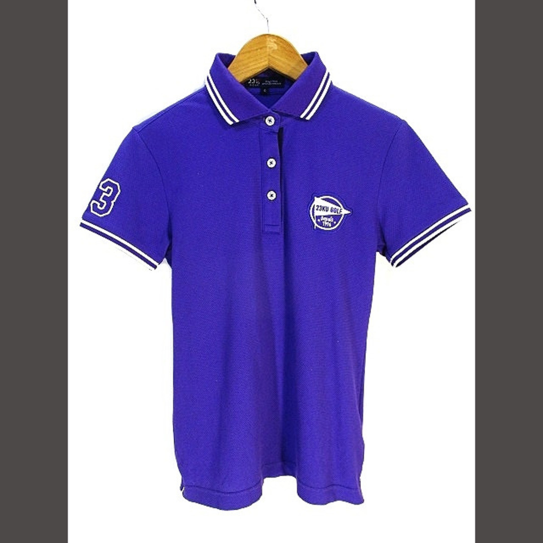 23区 - 23区 GOLF ゴルフウェア ポロシャツ 半袖 刺繍 パープル 紫 0