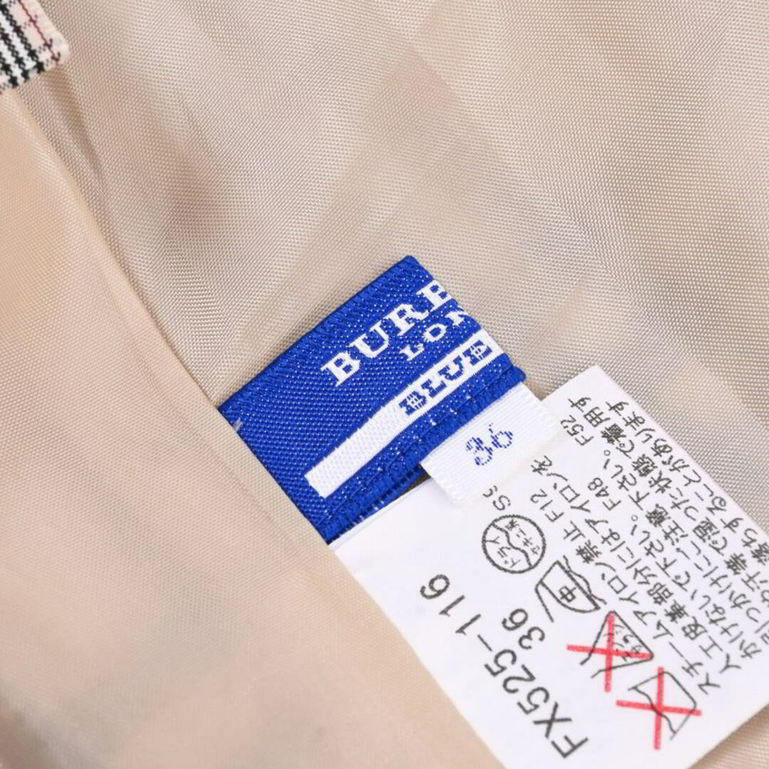 Burberry London レザートリム ノバチェック ラップ スカート バーバリー ロンドン ラップスカート ロング丈 ノバチェック ベージュ 36