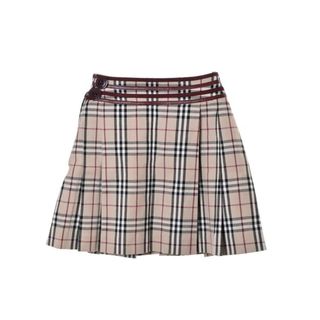 バーバリー(BURBERRY)のBurberry London レザートリム ノバチェック ラップ スカート(その他)