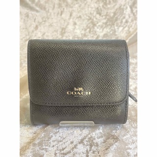 コーチ(COACH)の✨未使用品　COACH コーチ　コンパクト二つ折り財布　ブラック　黒(財布)