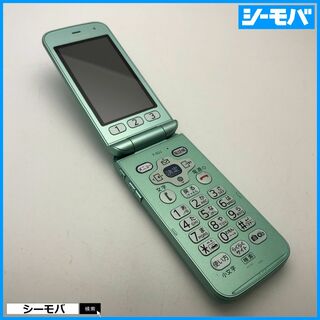 フジツウ(富士通)の867 ガラケー らくらくホン F-02J 美品 ドコモ グリーン(携帯電話本体)
