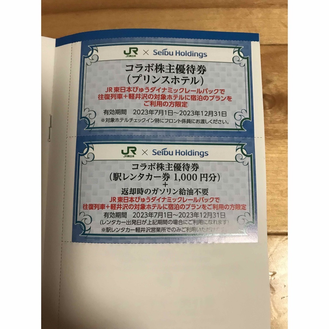 JR(ジェイアール)のJR東日本株主優待割引券(4割引)×2枚　(23年7/1〜24年6/30迄) チケットの優待券/割引券(その他)の商品写真