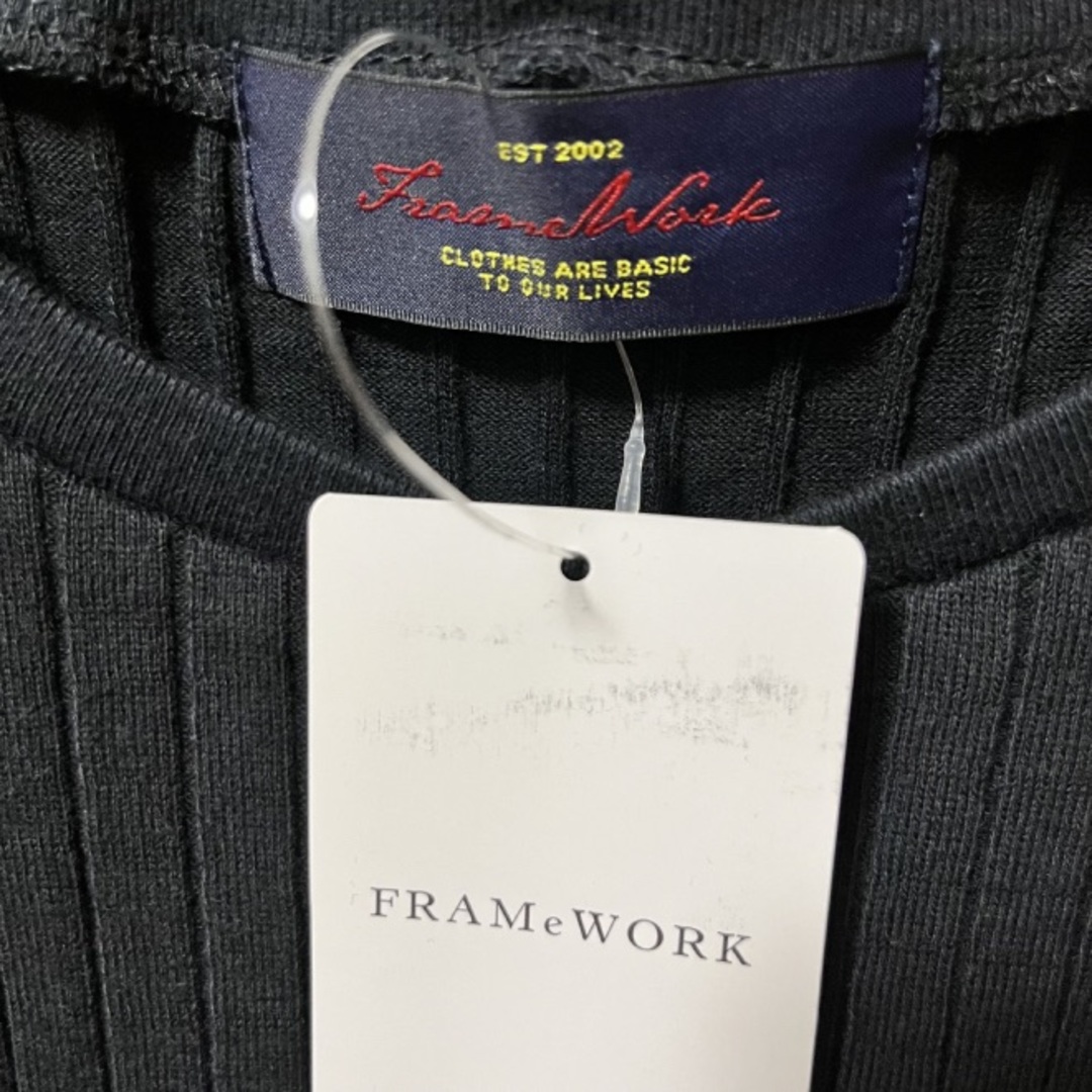 FRAMeWORK(フレームワーク)の◆新品◆FRAMeWORKフレームワーク◆ワイドリブ　ノースリカットソー レディースのトップス(カットソー(半袖/袖なし))の商品写真