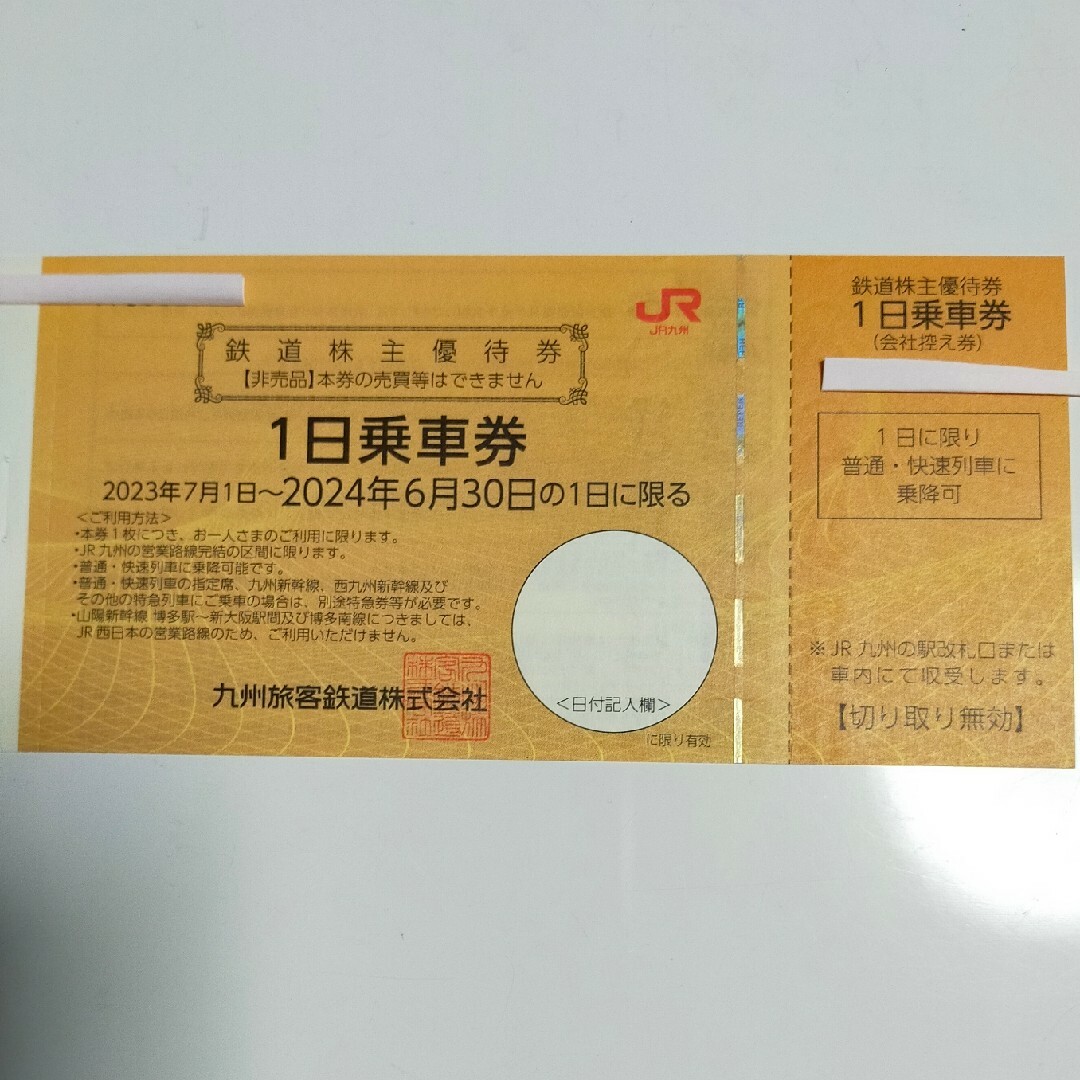 JR九州 鉄道株主優待 １日乗車券 ６枚