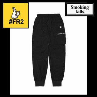 エフアールツー(#FR2)のFR2 Smoking kills ナイロン カーゴパンツ ブラック M(ワークパンツ/カーゴパンツ)