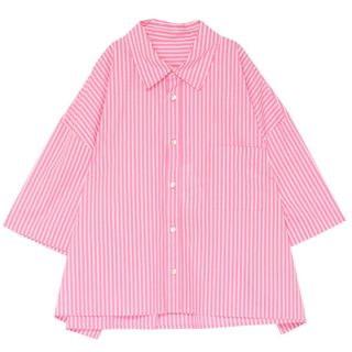 アングリッド(Ungrid)の売切り価格‼️早い者勝ち👚BIGハーフスリーブストライプシャツ(シャツ/ブラウス(半袖/袖なし))