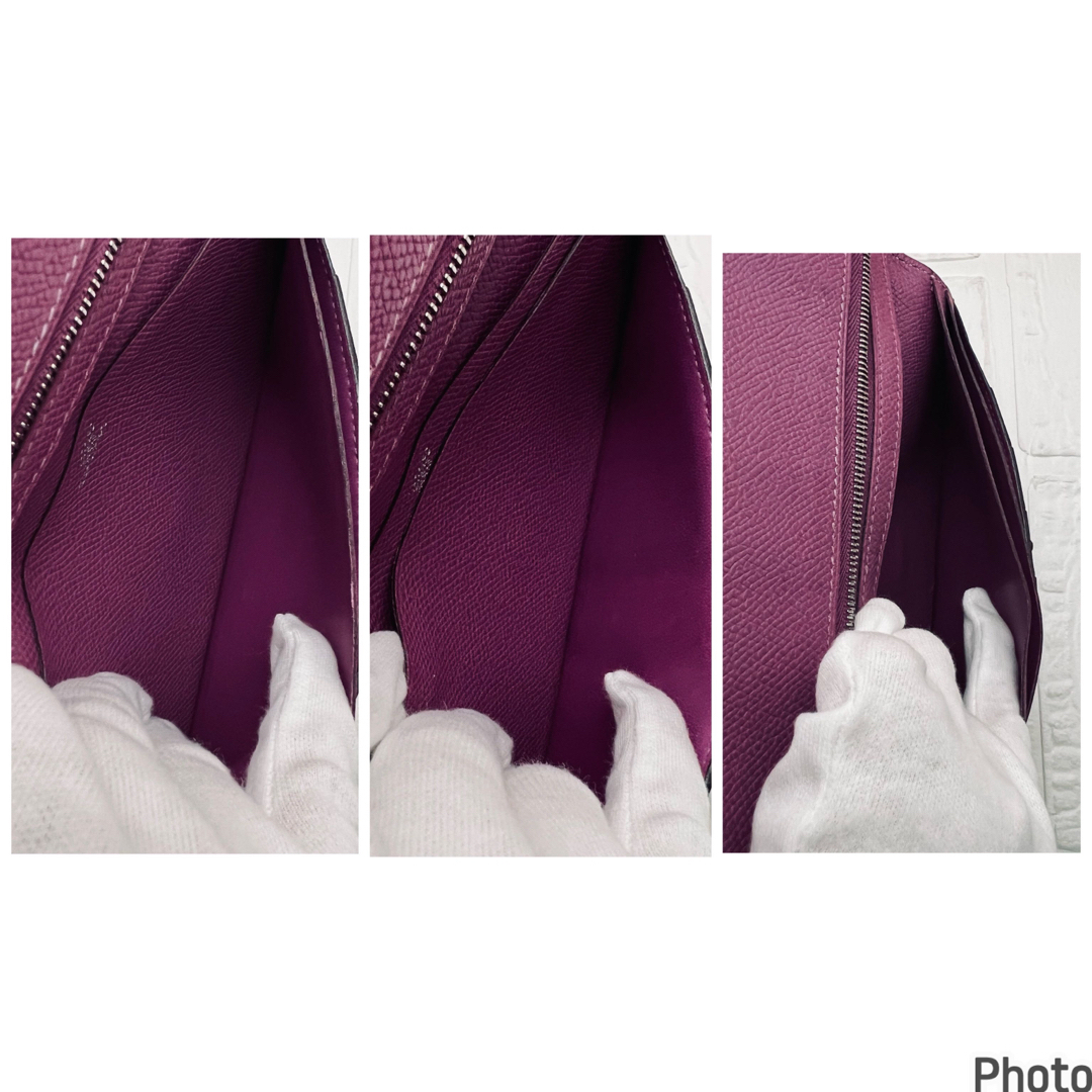 エルメス✨長財布べアン大人気バイカラー‼️ブラック×パープル　黒×紫　シルバー金具