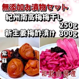 紀州南高梅　無添加梅干し250g新生姜梅酢漬け300g(漬物)