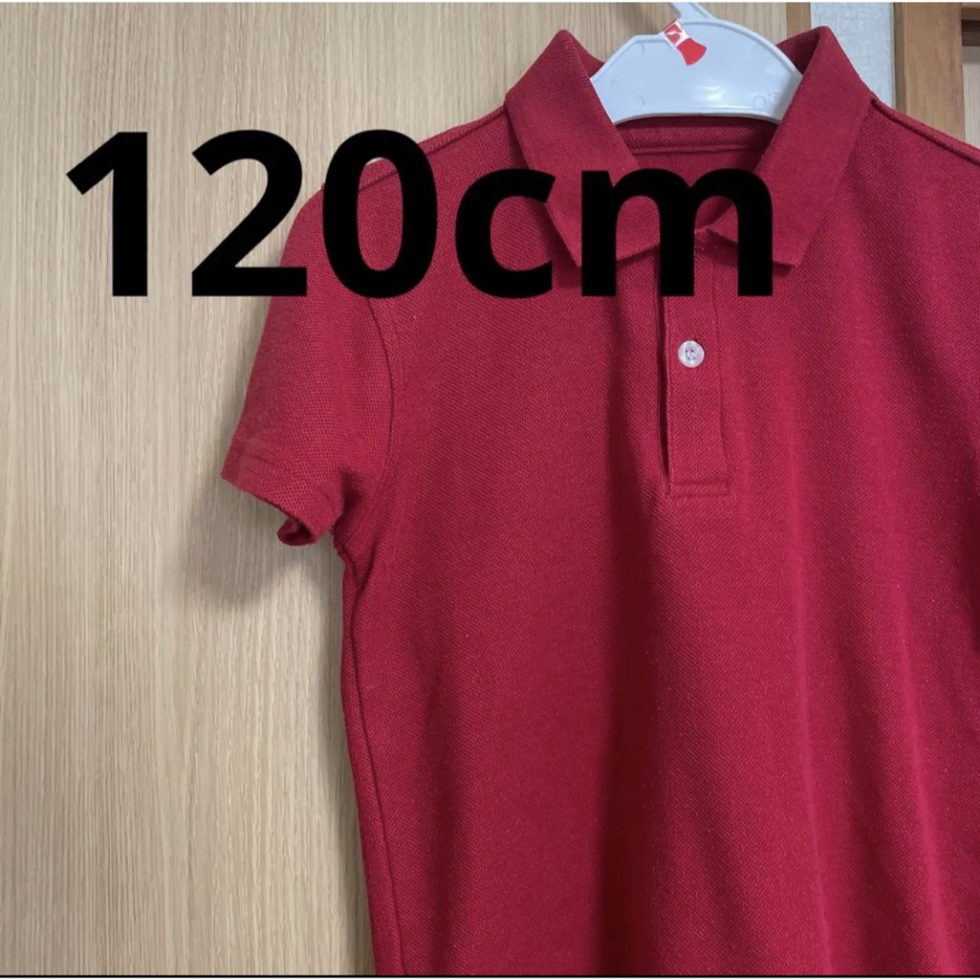 赤色半袖ポロシャツ 120cm キッズ/ベビー/マタニティのキッズ服男の子用(90cm~)(Tシャツ/カットソー)の商品写真