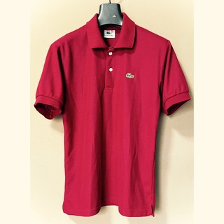 ラコステ(LACOSTE)のLACOSTE ②ワンポイント・ポロシャツ(S~M)フランス製 赤系 良(ポロシャツ)