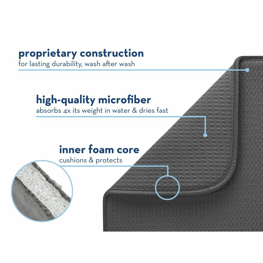 S&T INC. 吸水性 リバーシブル XL マイクロファイバー 食器乾燥マット 3