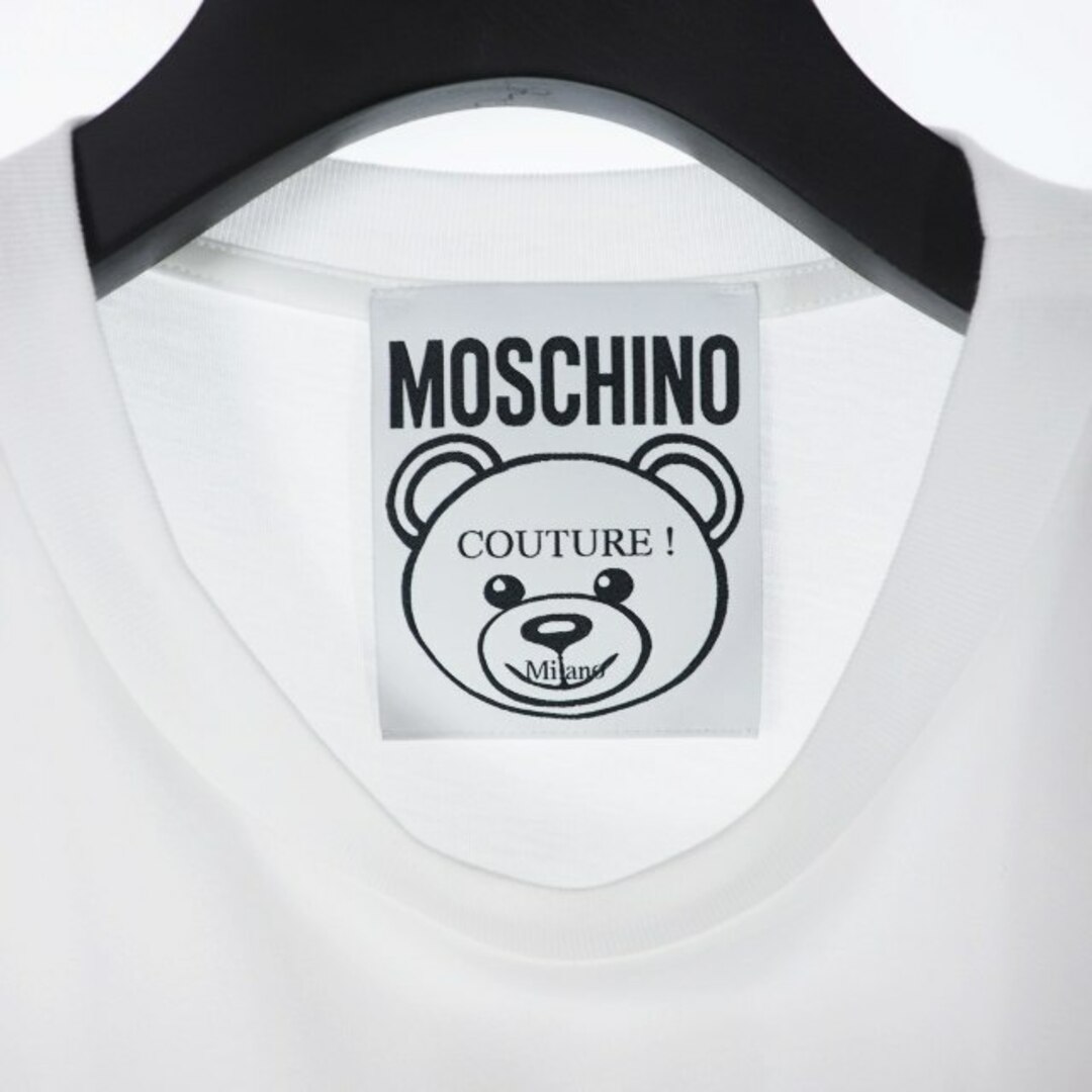MOSCHINO(モスキーノ)のモスキーノ バッド テディベア プリント Tシャツ カットソー 半袖 L 白 レディースのトップス(Tシャツ(半袖/袖なし))の商品写真