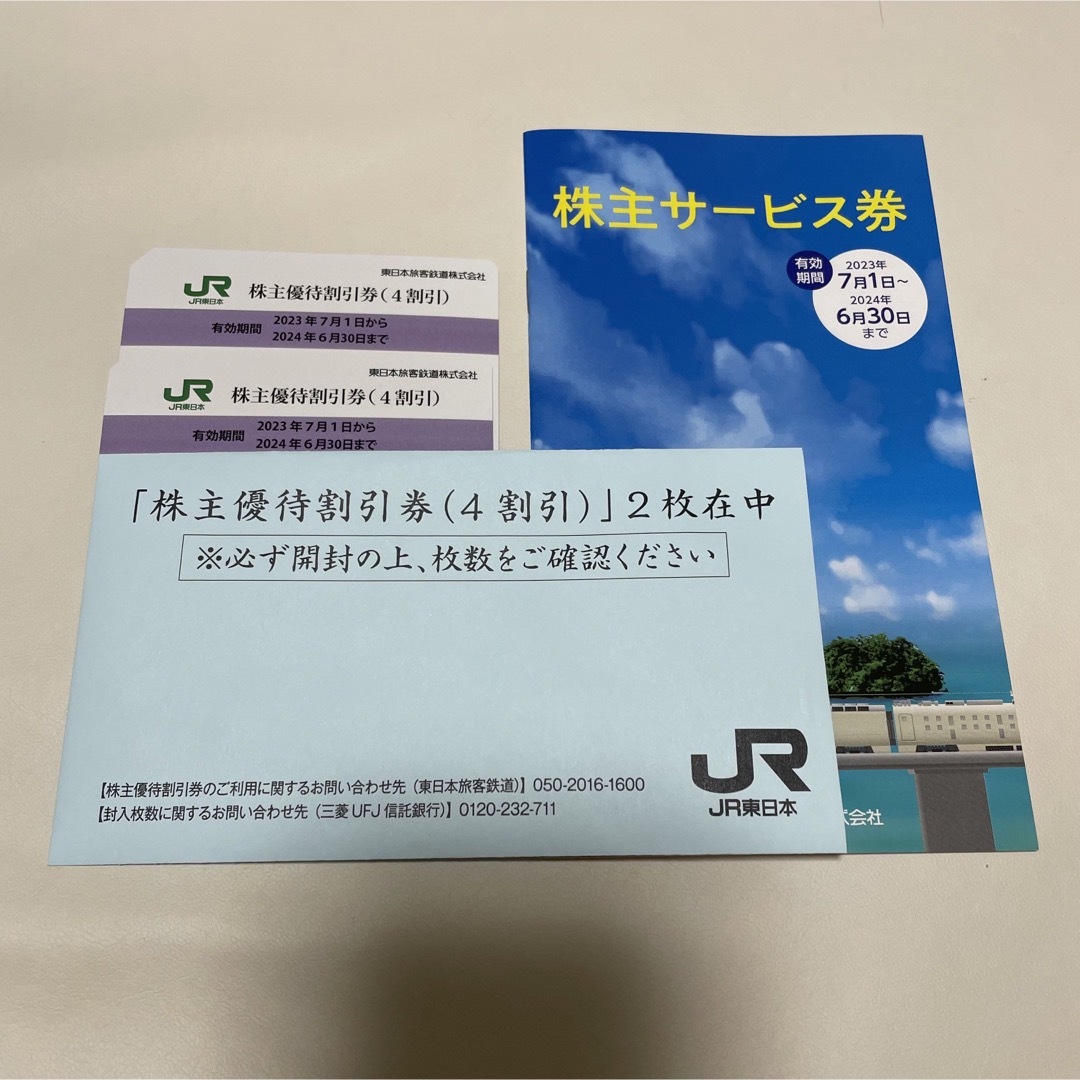 JR東日本　株主優待　割引券2枚　7月1日〜優待券/割引券