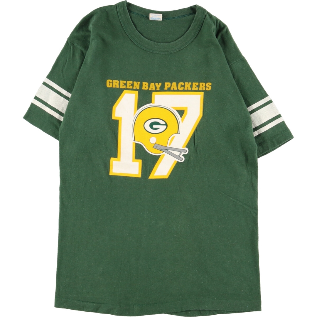 70年代 チャンピオン Champion バータグ NFL GREEN BAY PACKERS グリーンベイパッカーズ フットボール五分袖Tシャツ USA製 メンズS ヴィンテージ /eaa348445USA製年代