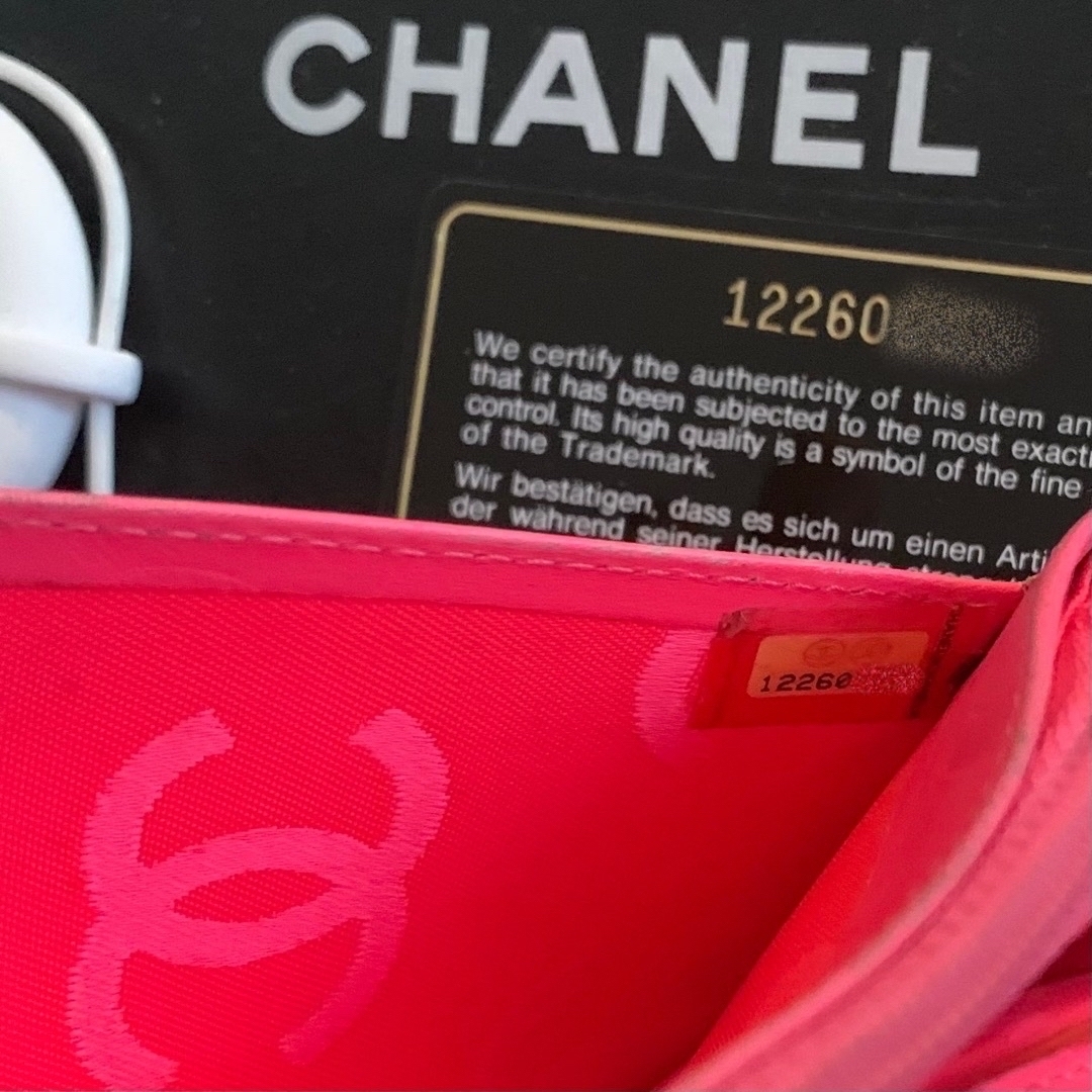 CHANEL カンボンライン　長財布　財布　黒　ピンク 1