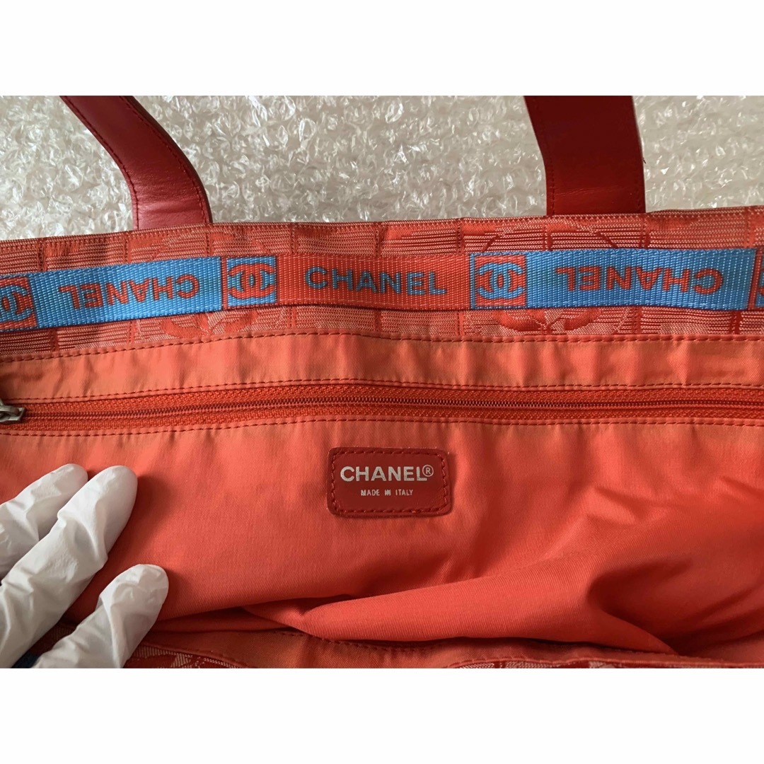 CHANEL シャネル ニュートラベルライン トートバッグ 赤