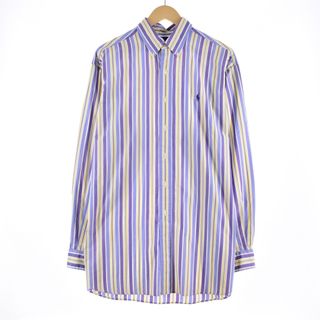 ラルフローレン(Ralph Lauren)の古着 ラルフローレン Ralph Lauren BLAKE 長袖 ボタンダウンマルチストライプシャツ メンズXL /eaa347730(シャツ)