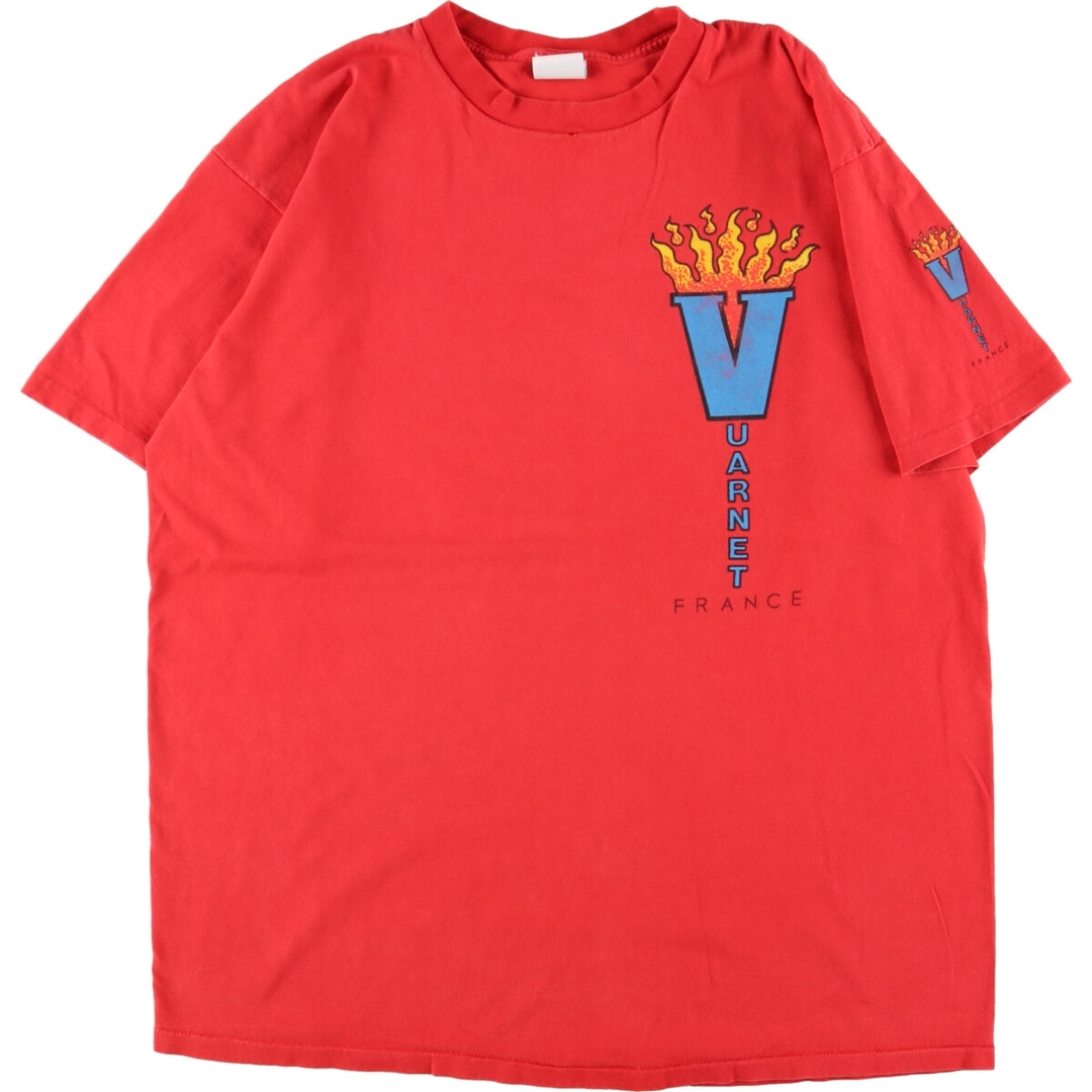 90年代 VUARNET プリントTシャツ メンズXL ヴィンテージ /eaa349022レッド系赤色柄