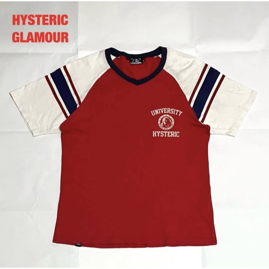 HYSTERIC GLAMOUR　VネックTシャツ　ラグランスリーブ　ヒスガール | フリマアプリ ラクマ