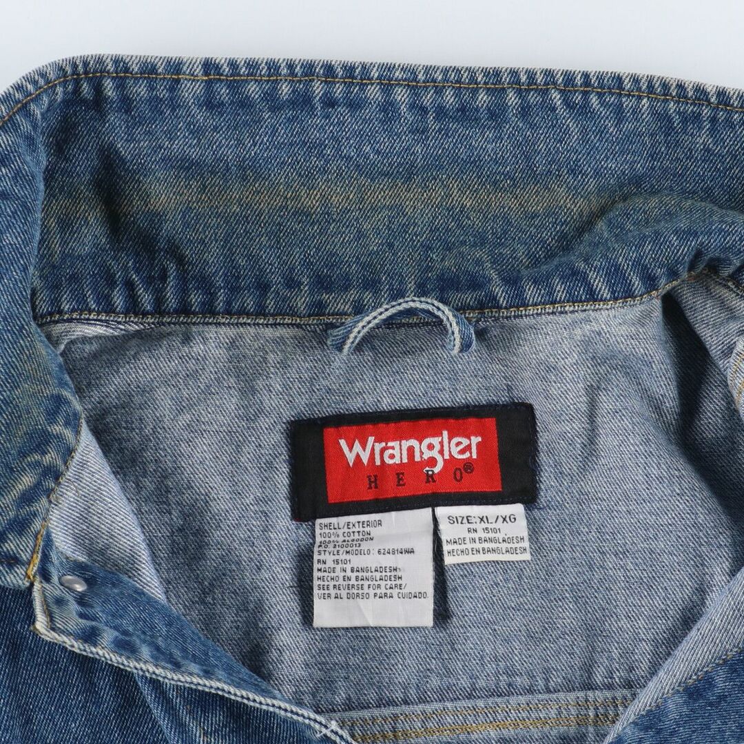 Wrangler(ラングラー)の古着 ラングラー Wrangler HERO デニムジャケット Gジャン メンズXL /eaa346226 メンズのジャケット/アウター(Gジャン/デニムジャケット)の商品写真