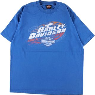 ハーレーダビッドソン Tシャツ・カットソー(メンズ)（ブルー・ネイビー ...