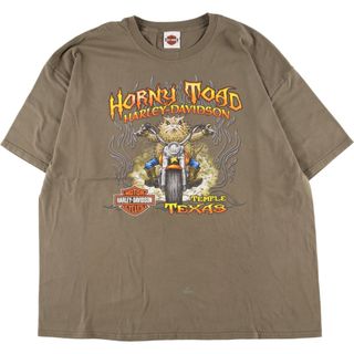 ハーレーダビッドソン(Harley Davidson)の古着 ヘインズ Hanes Harley-Davidson ハーレーダビッドソン 両面プリント モーターサイクル バイクTシャツ メンズXXL /eaa348956(Tシャツ/カットソー(半袖/袖なし))