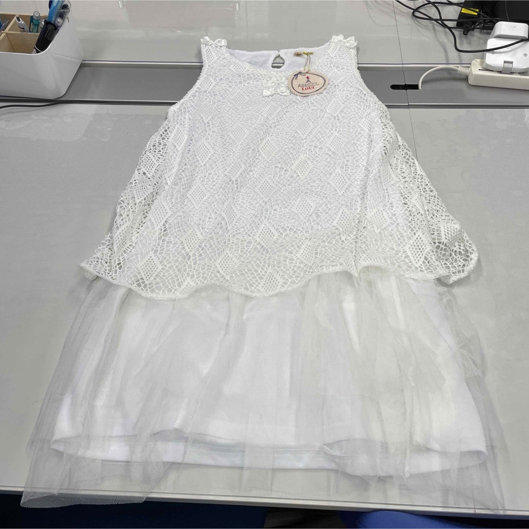 ANGEL  LOVE 白　ワンピース　160センチ キッズ/ベビー/マタニティのキッズ服女の子用(90cm~)(ワンピース)の商品写真