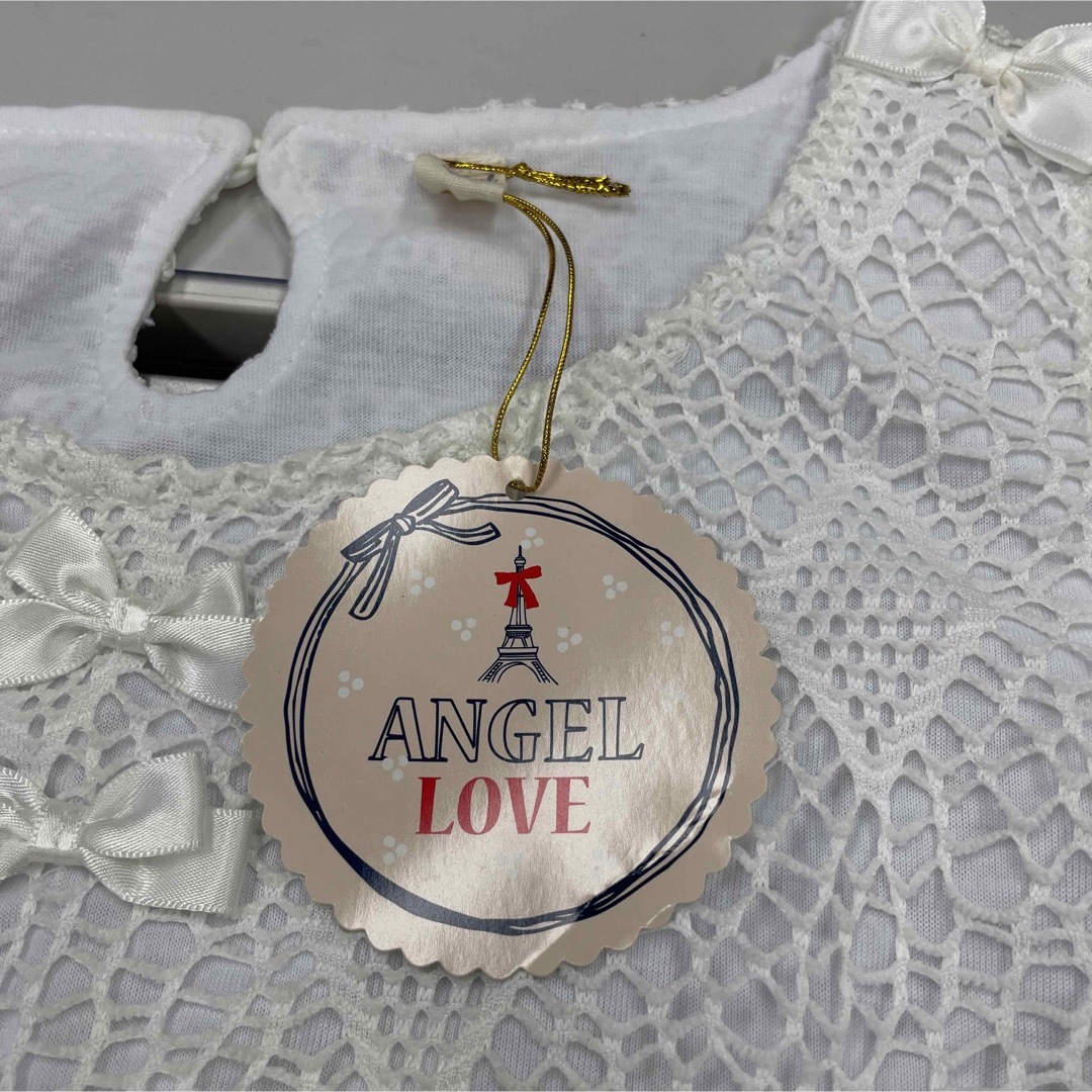 ANGEL  LOVE 白　ワンピース　160センチ キッズ/ベビー/マタニティのキッズ服女の子用(90cm~)(ワンピース)の商品写真