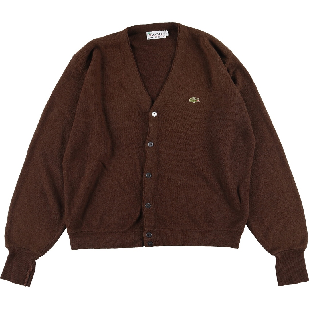 70年代 ラコステ LACOSTE IZOD アクリルニットカーディガン メンズL
