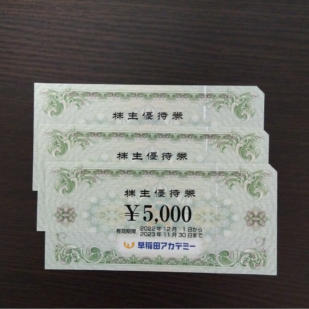 早稲田アカデミー 株主優待券 15000円分 | munchercruncher.com