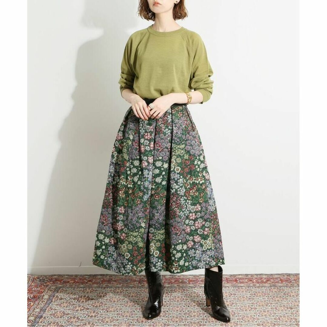 美品 IENA LA BOUCLE ゴブラン織りフラワータックスカート