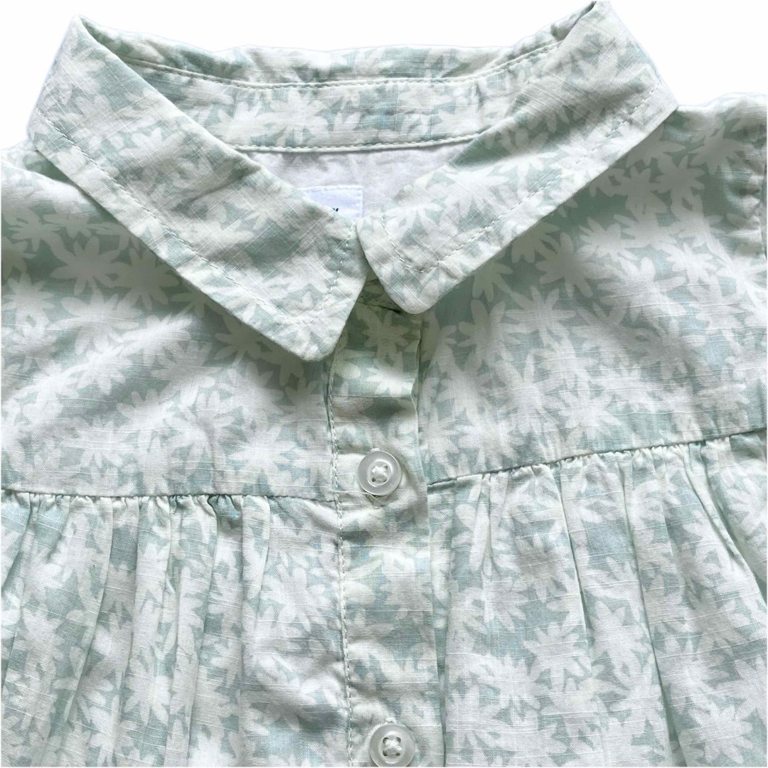 babyGAP(ベビーギャップ)の花柄ワンピース80〜90ベビー ギャップ女の子ミントグリーン キッズ/ベビー/マタニティのベビー服(~85cm)(ワンピース)の商品写真