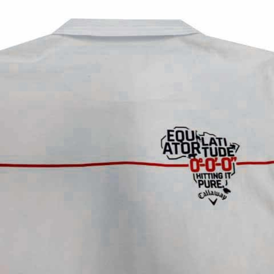 CALLAWAY ポロシャツ 半袖 ロゴプリント バックプリント 白 紺 赤 L 7