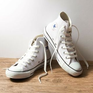 オールスター(ALL STAR（CONVERSE）)の新品送料無料33％off超人気 コンバース オールスターレザー Hi ホワイト(スニーカー)