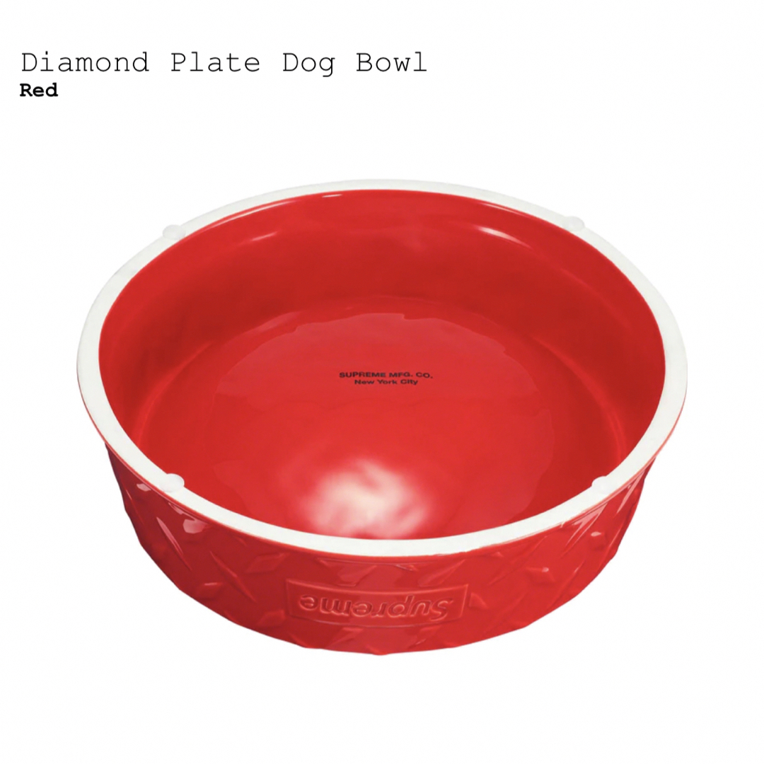 新品の通販】 Supreme Diamond Plate Dog Bowl Red -犬