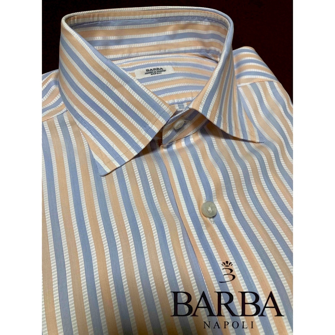 【美品】BARBA／バルバ／シャツ／マルチストライプ／ワイドカラー／サイズ38 3