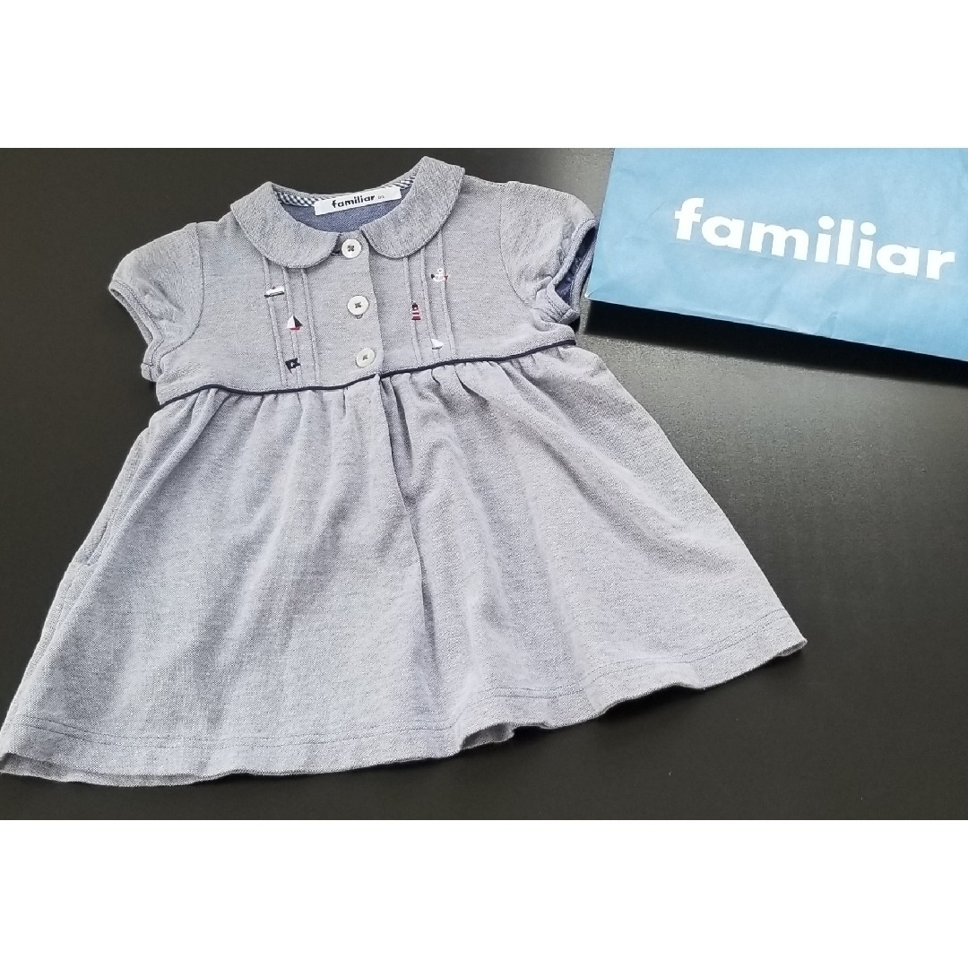 familiar(ファミリア)のfamiliar 80 ワンピース 半袖 マリン ファミリア キッズ/ベビー/マタニティのキッズ服女の子用(90cm~)(ワンピース)の商品写真