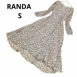 ランダ(RANDA)の【訳あり！】RANDAランダ　花柄　ロングワンピース　プリーツ　 S(ロングワンピース/マキシワンピース)