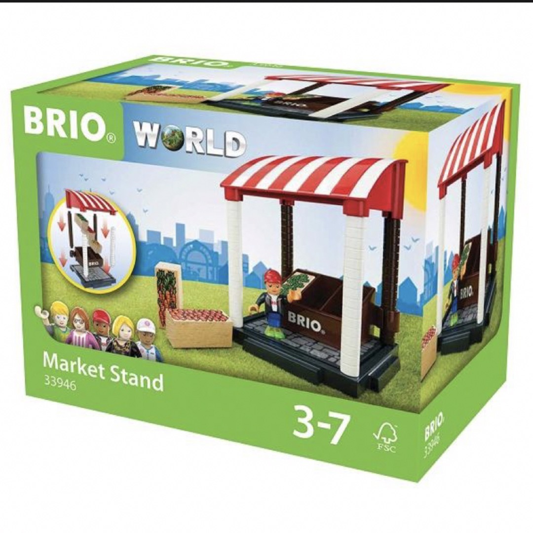 BRIO(ブリオ)のBRIO ブリオ　ヴィレッジ マーケット 33946  11パーツ キッズ/ベビー/マタニティのおもちゃ(電車のおもちゃ/車)の商品写真