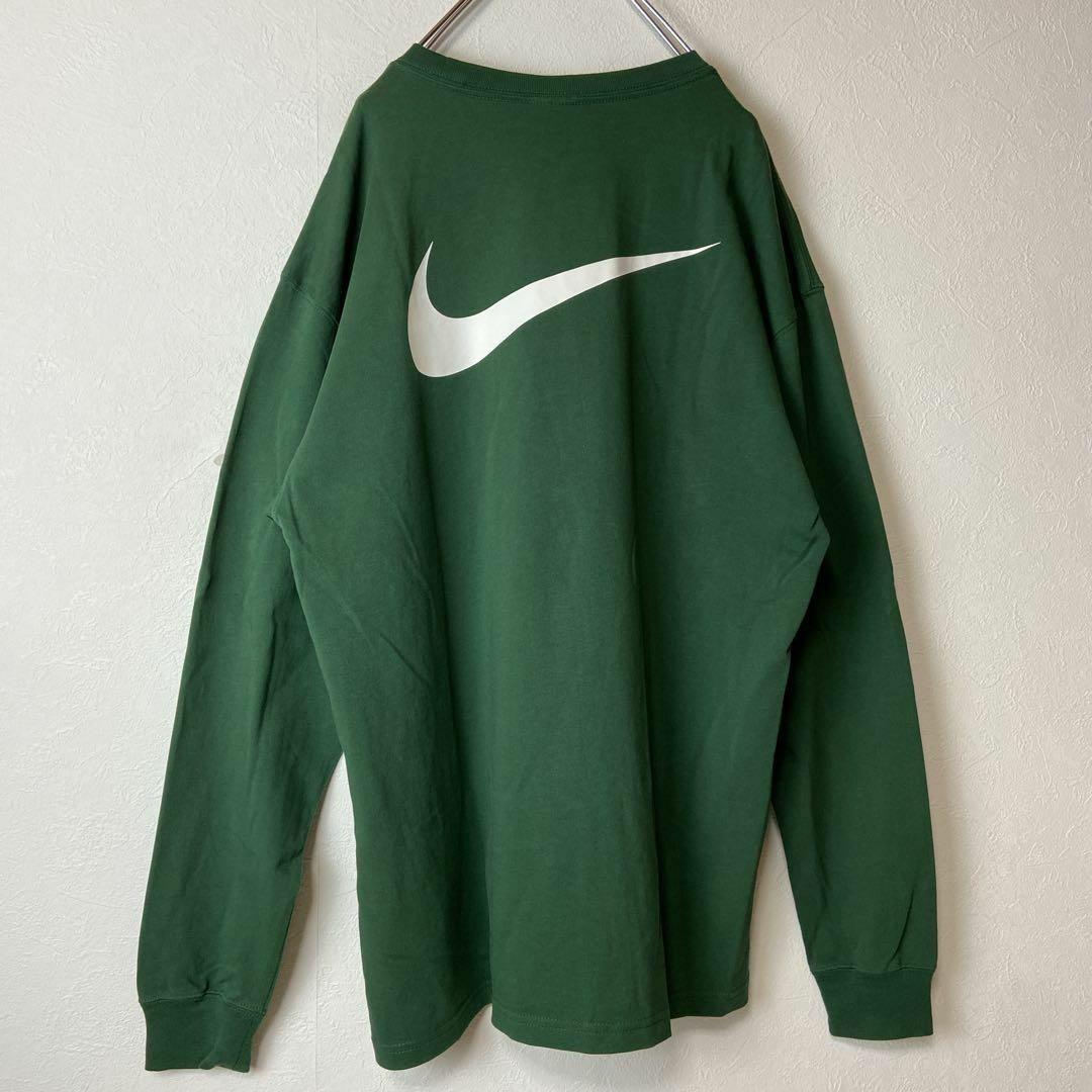 STUSSY - 【人気コラボ】NIKE STUSSY両面ロゴ古着ロンT ストリート緑