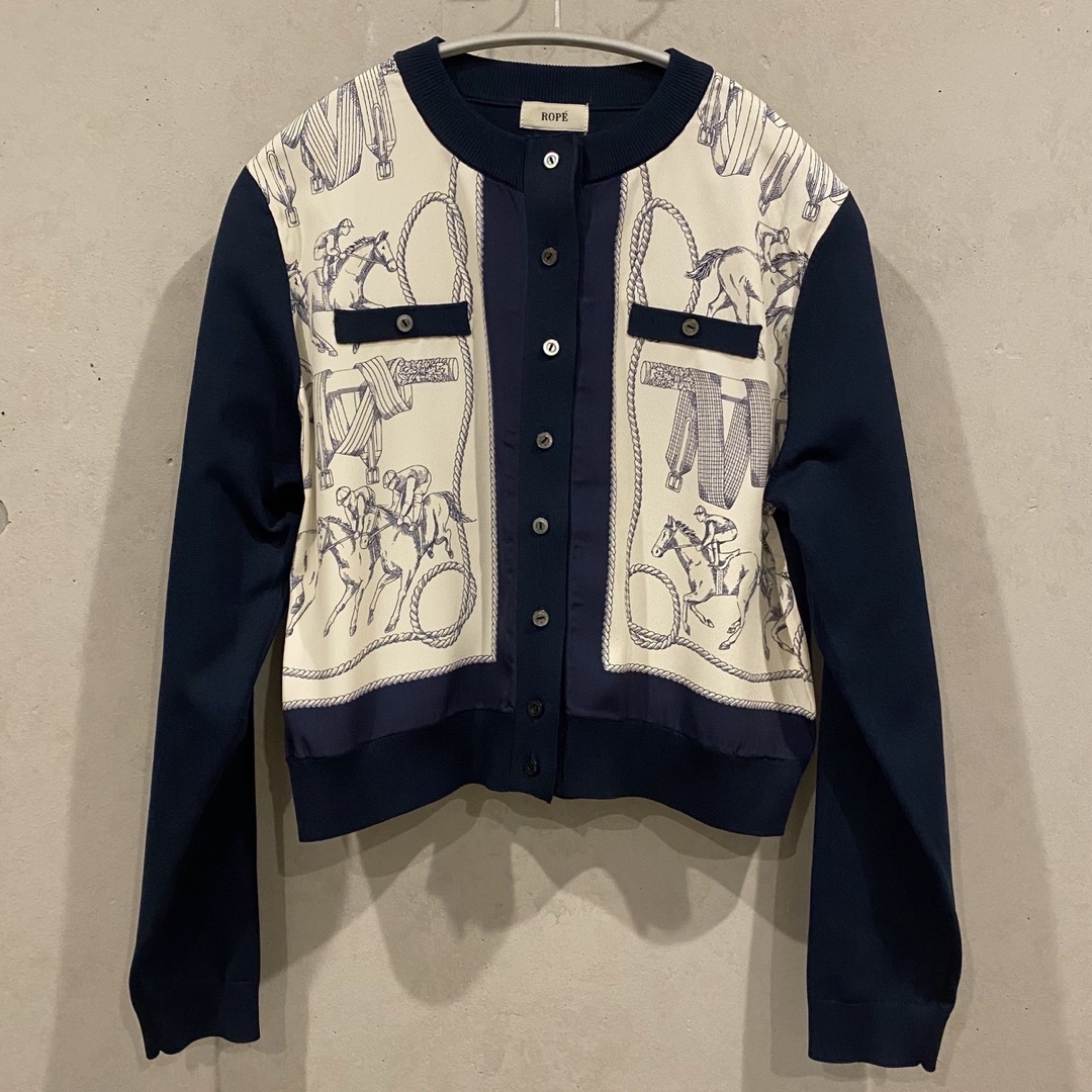 【yyyyy⭐︎さま売約済】ROPE ヴィンテージスカーフプリントカーディガン | フリマアプリ ラクマ