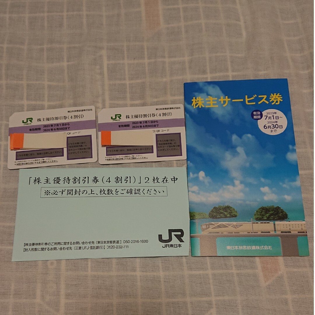 即日発送！東日本旅客鉄道株式会社　株主優待割引券×2　サービス券冊子×1乗車券/交通券