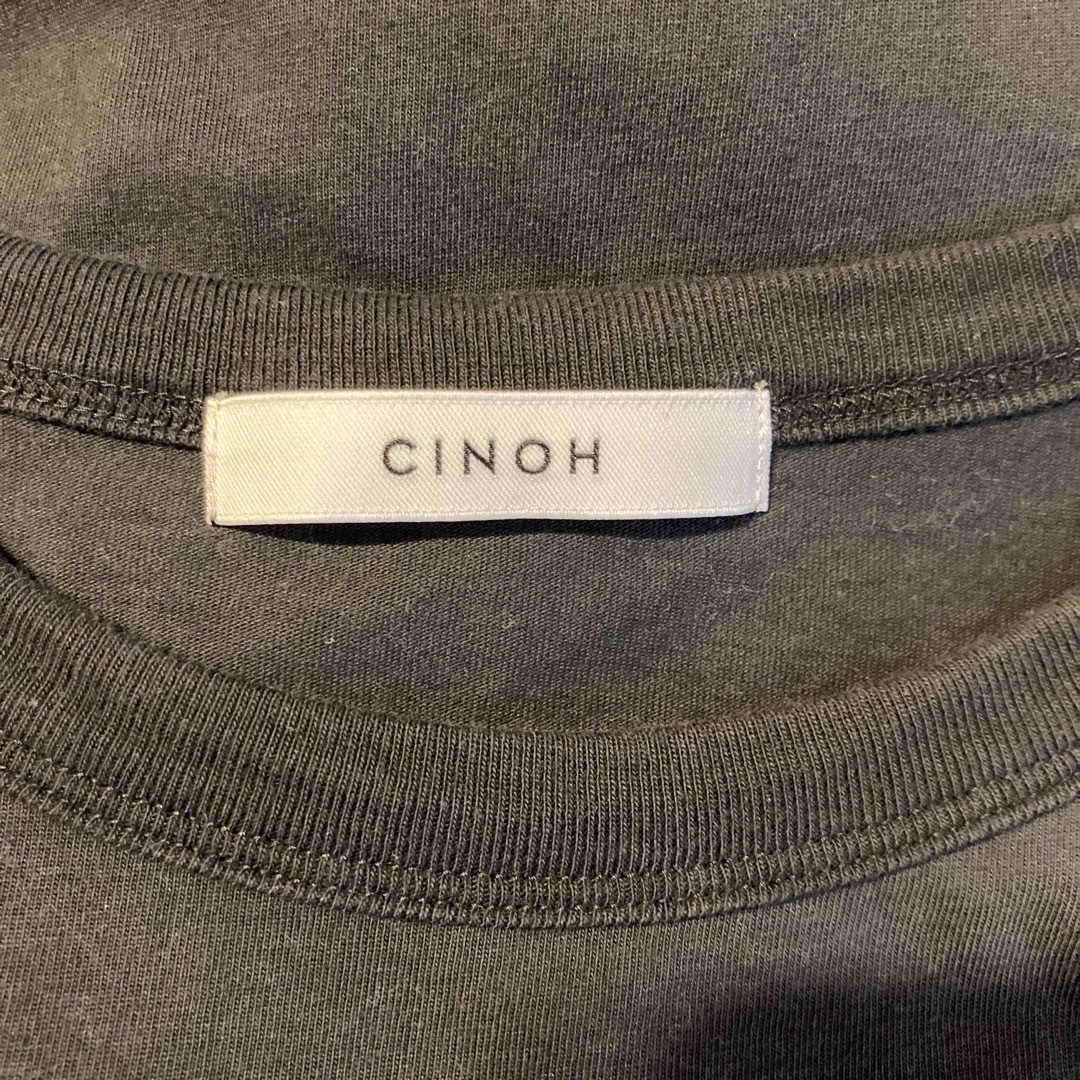 CINOH(チノ)のCINOHノースリーブ ワンピース　グレー　サイドスリット レディースのワンピース(ロングワンピース/マキシワンピース)の商品写真