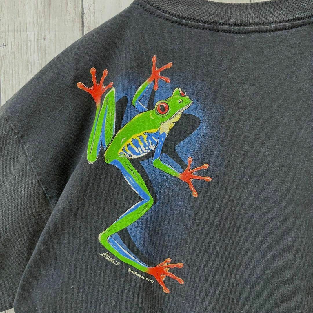 90sヴィンテージUSA製シングルステッチ古着 カエルバック 90sヴィンテージUSA製シングルステッチ古着 カエルバック