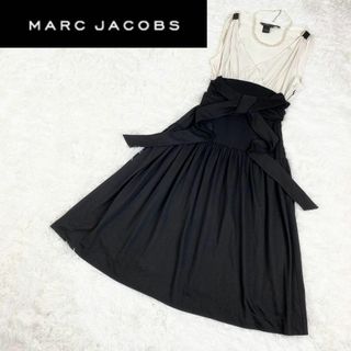 マークジェイコブス(MARC JACOBS)の美品✨マークジェイコブス カシュクール ワンピース バイカラー リボン 切替(ロングワンピース/マキシワンピース)