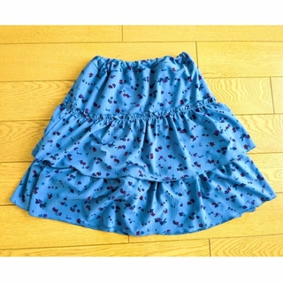 ユニクロ(UNIQLO)のユニクロ★ガールズフリルスカートパンツ/XL(145-155)/ブルー系(スカート)