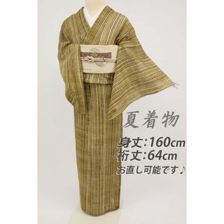 夏物 小紋 着物 紗紬 身丈164.5cm 裄66.5cm L A860-17